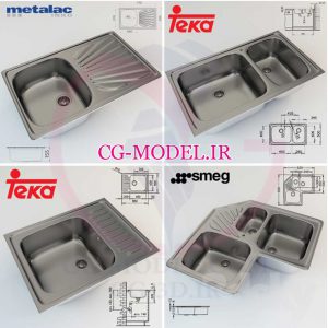 مدل سه بعدی سینک ظرفشویی (3)