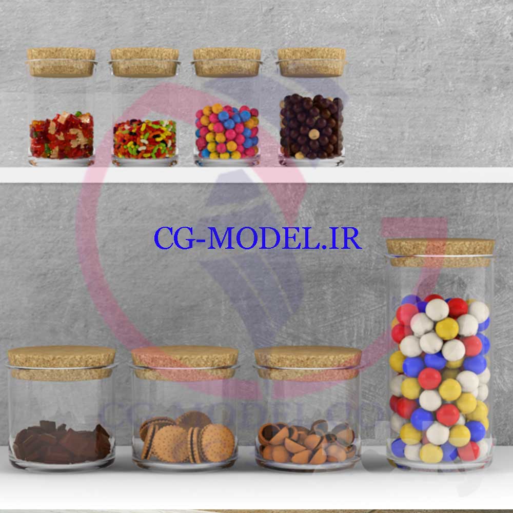 دانلود مدل سه بعدی شکلات و پاستیل