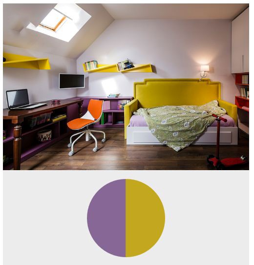 ترکیب رنگ بنفش با رنگ خردلی در معماری و دکوراسیون داخلی منزل
